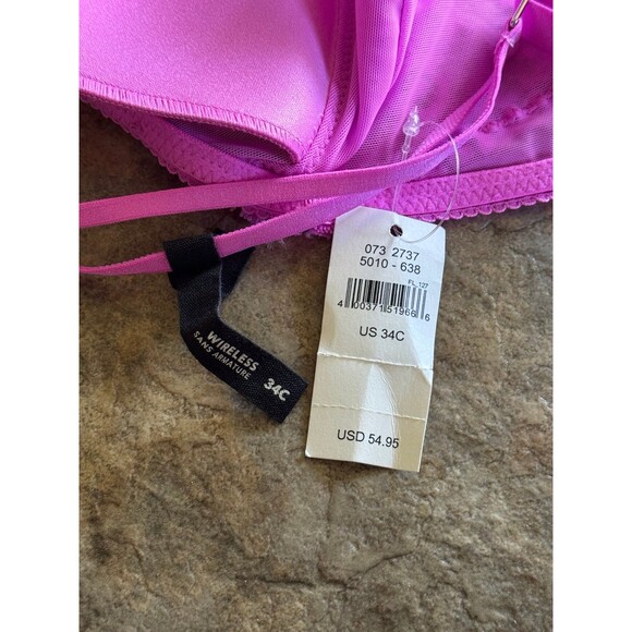 Aerie Real Power Wireless Push Up Joy Convertible Lace Bra Pink Tropics Size 34C - Picture 8 of 8